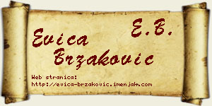 Evica Brzaković vizit kartica